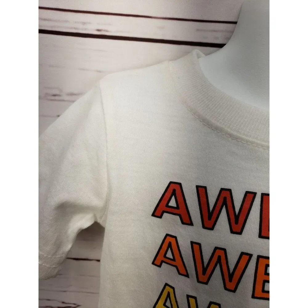 Swiggles‎ Awesome wording rainbow colors white shirt blue shorts size 2T outfit